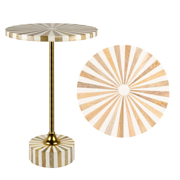 Calix 23.5" Contemporary Minimalist Metal/Resin Round End Table